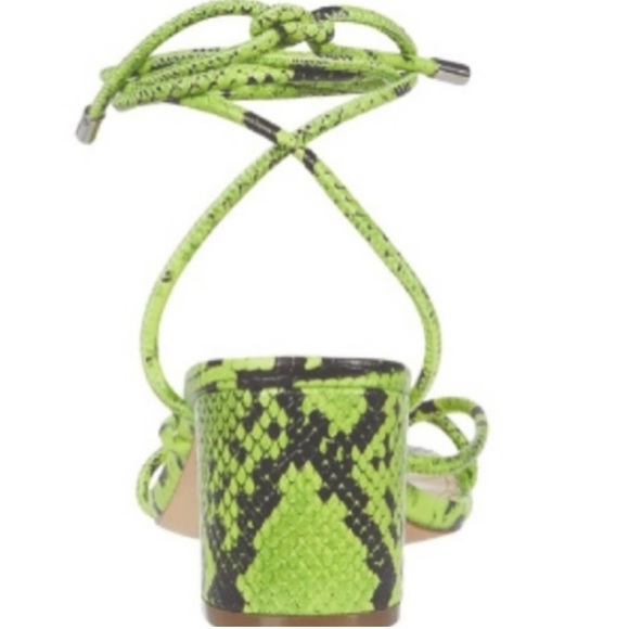 NWOT Steve Madden Green/Black Lace Up Sandals - Picture 2 of 5